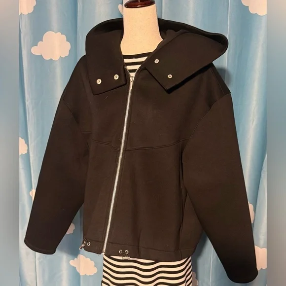 NWT Scoop sweatshirt zip hoodie in scuba/sweatshirt fabric, oversized- S - Picture 2 of 6